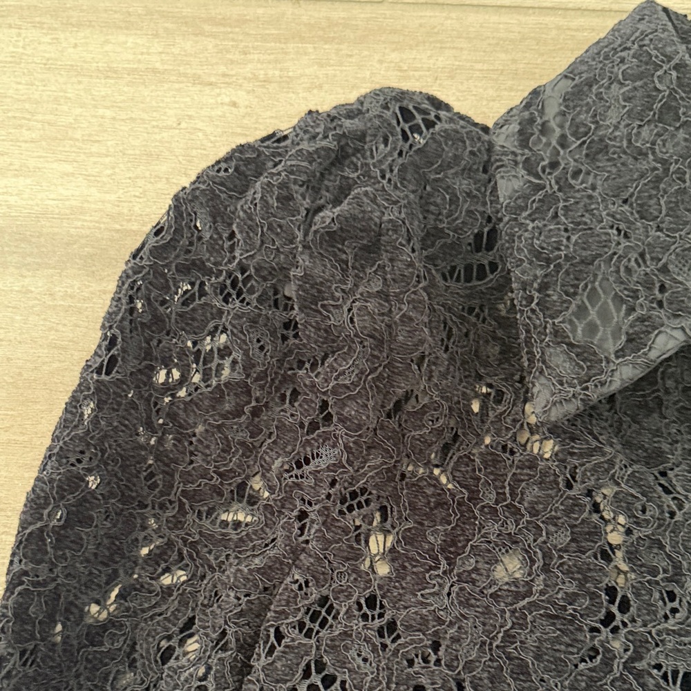 L'AGENCE Black Lace Button-Up Blouse - Picture 3 of 5